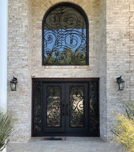 Picture of Iron Doors With Glass and Iron Window