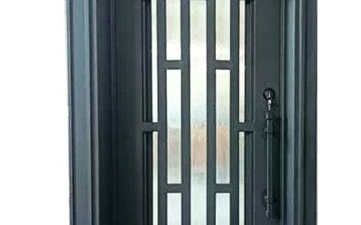 Contemporary Iron Door With Molding
